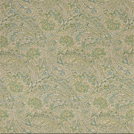 DESIGNER FABRICS Designer Fabrics K0140A 54 in. Wide Green; Blue And Beige Floral And Paisley Woven Solution Dyed Indoor & Outdoor Upholstery Fabric K0140A
